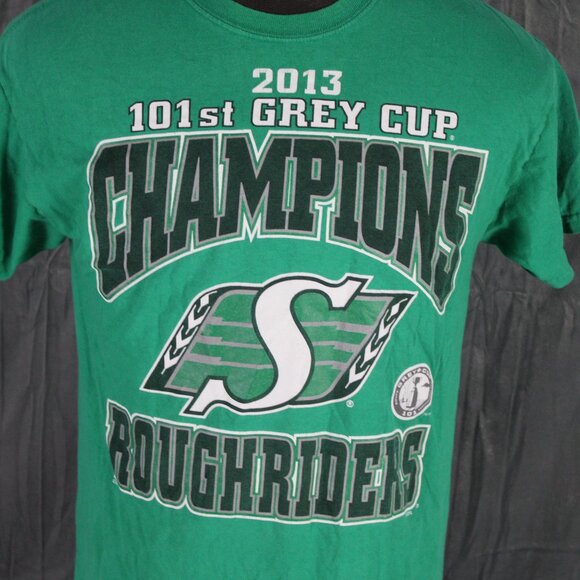 Saskatchewan Roughriders Shirt (Retro) - 2013 Grey Cup Champions - Men's Medium - Picture 2 of 7